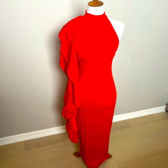 NWOT | Red Waterfall Bodycon Dress - Picture 4 of 4